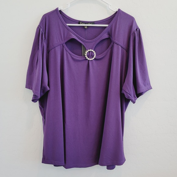 NWT Louise Paris Imperial Purple Blouse Top Women's Size 3X - Picture 8 of 8